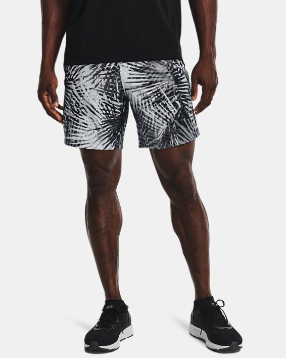 Men's UA Launch Run 7" Print Shorts, Gray, pdpMainDesktop image number 0
